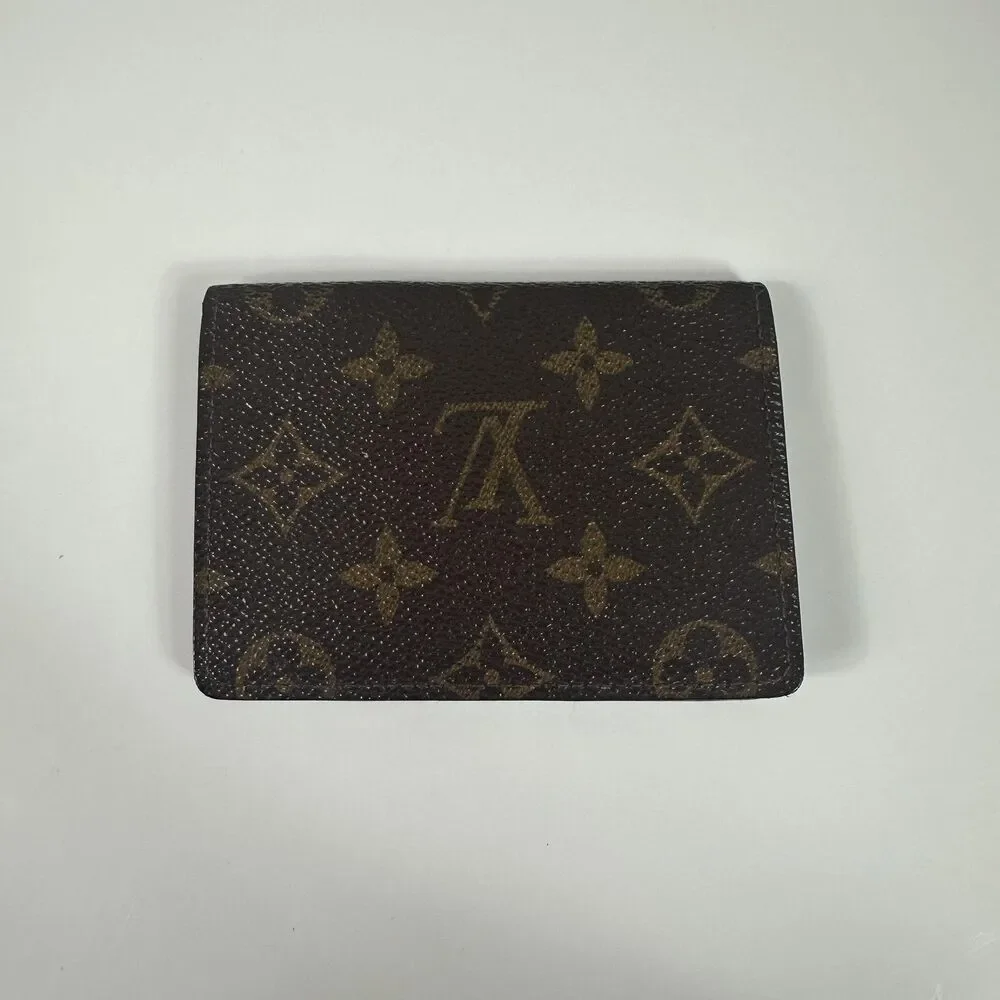 Louis Vuitton Wallet Mens One Size Brown Monogram Canvas ID Card Holder Spain